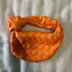 Orange Woven Handbag